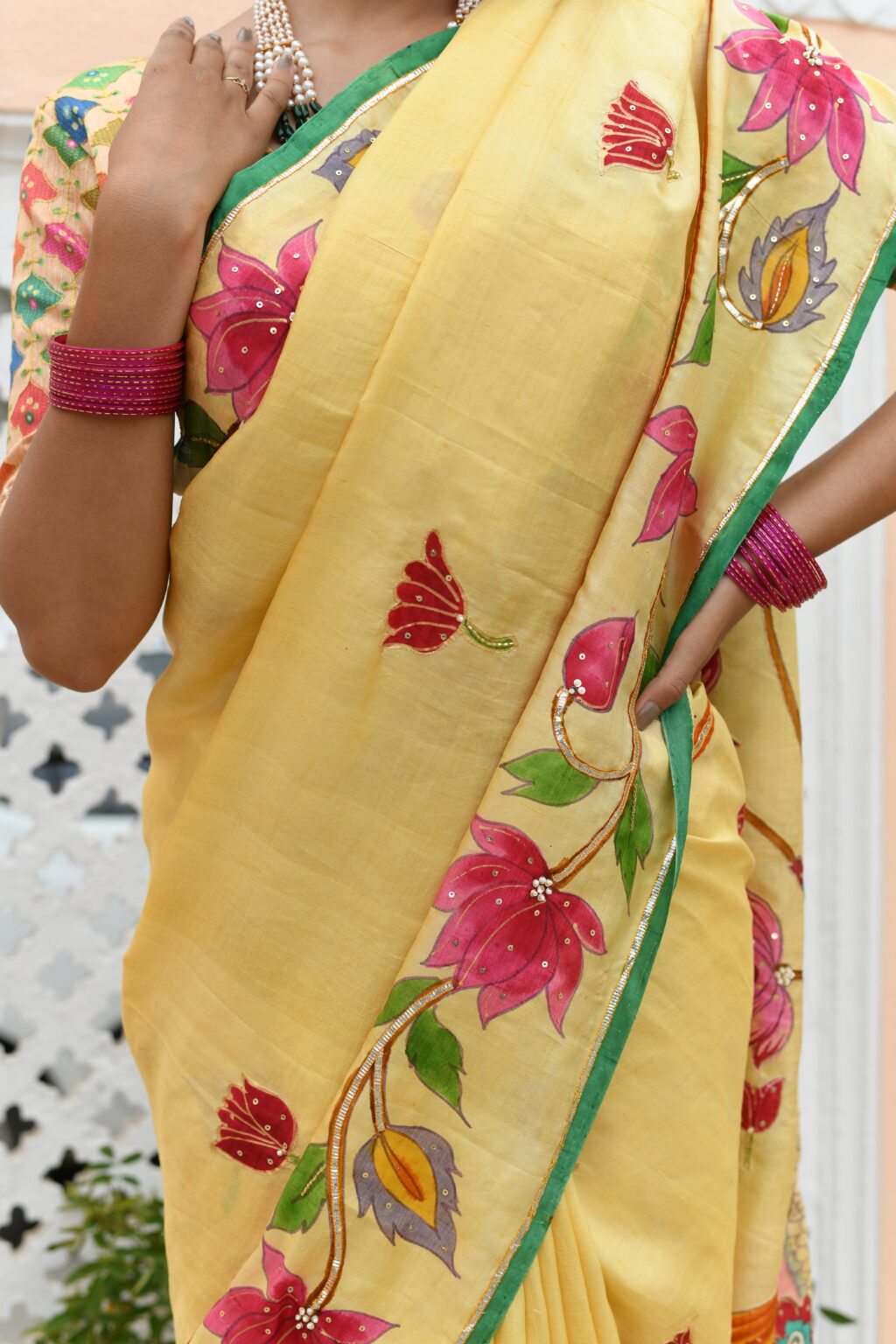 HALDI WALE SAREE DIGITAL PRINTED LINEN COTTON SAREE