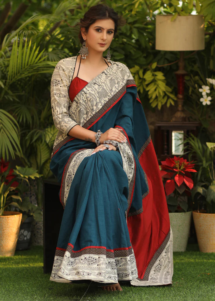 FUNCTIONALLY D.RAMA COLOR  LINEN COTTON SAREE