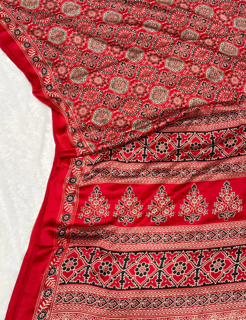 REDIST RED WALE MODAL SILK SAREE