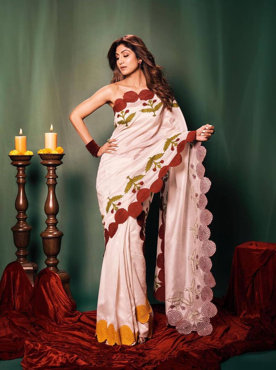 FABLOUS SHILPA SHETTY  IKKHAT D/P COTTON LINEN SAREE