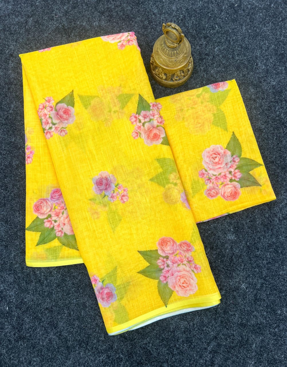 HALDI HAI RANGNE WALE COTTON LINEN SAREE