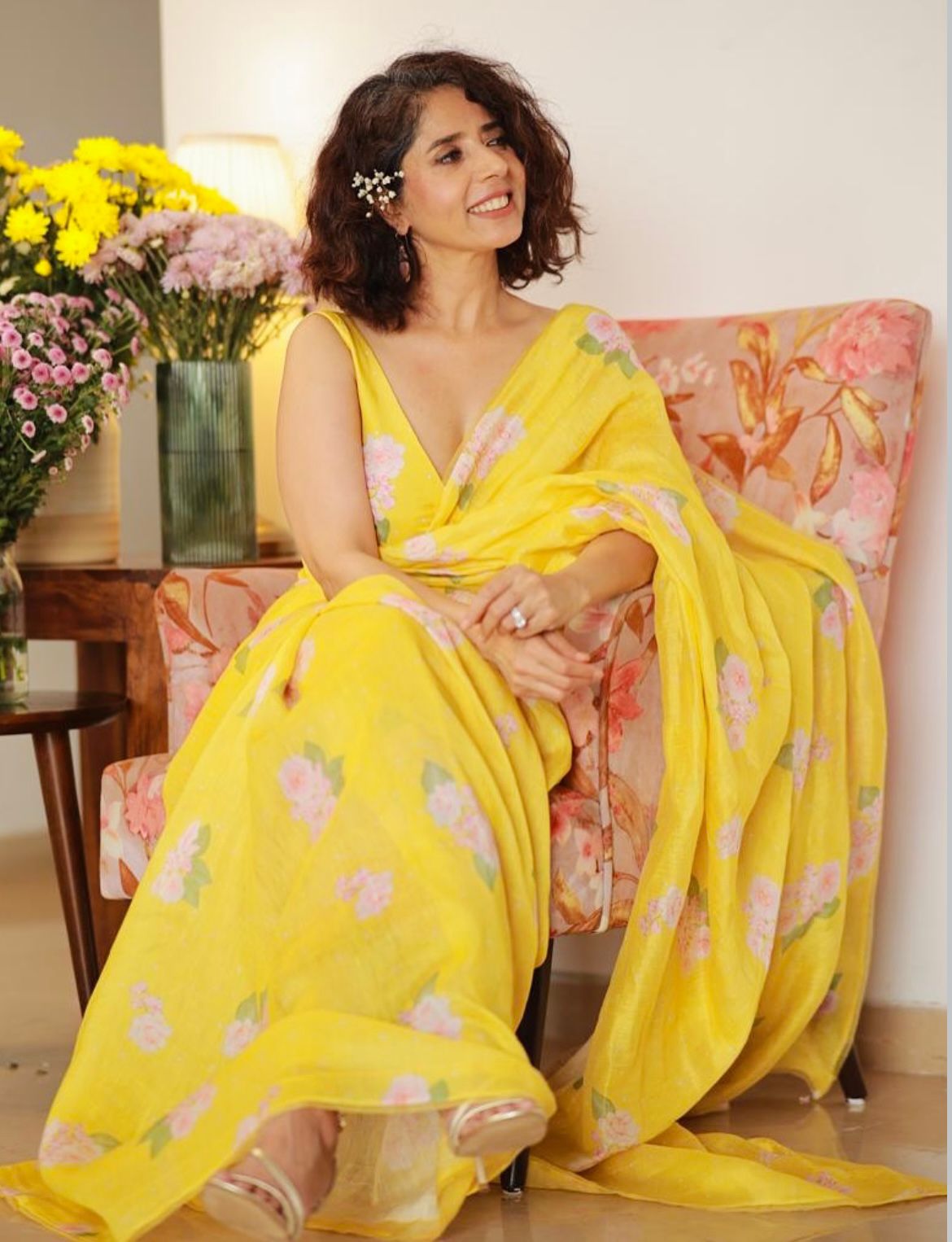 HALDI HAI RANGNE WALE COTTON LINEN SAREE